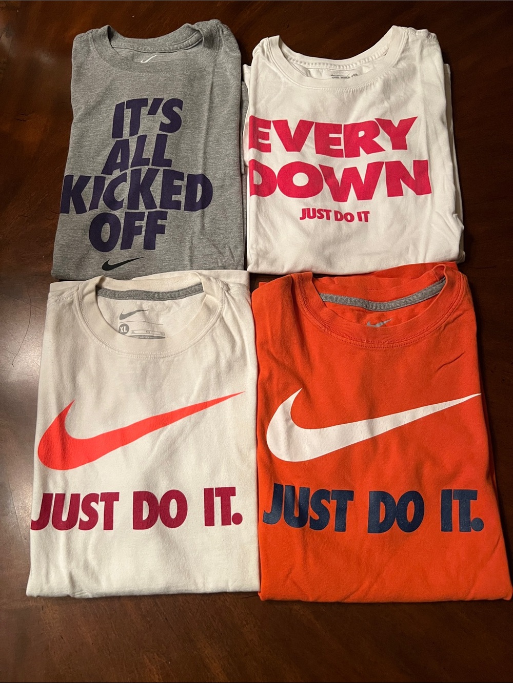 Nike Kids Short Sleeve Tee Lot - White, Gray, Orange, Red/Pink Accents